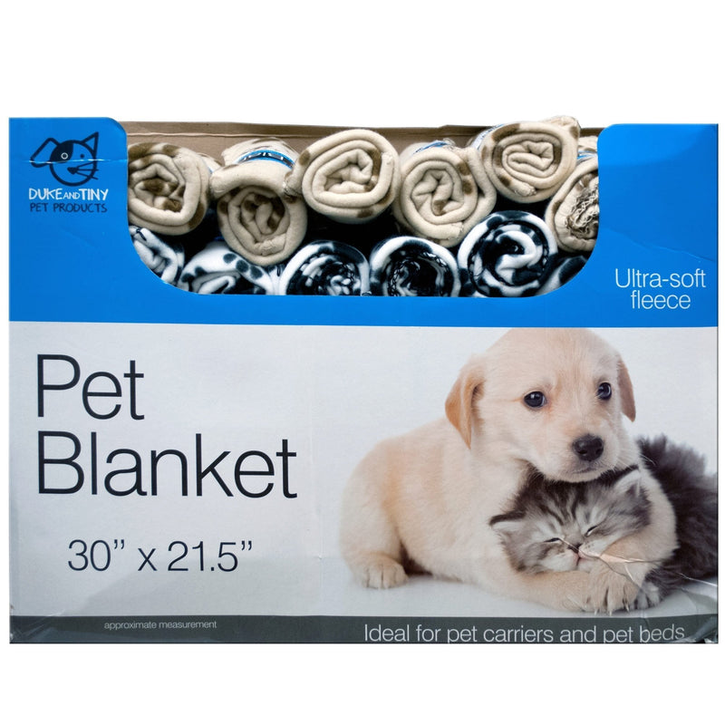 [Australia] - Kole Imports Ultra-Soft Fleece Paw Print Pet Blanket 