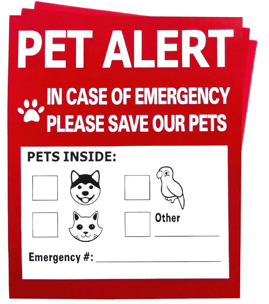 [Australia] - Pet Alert Safety Fire Rescue Sticker - 3 Pack,in Case of Fire Notify Rescue Personnel to Save Pets 