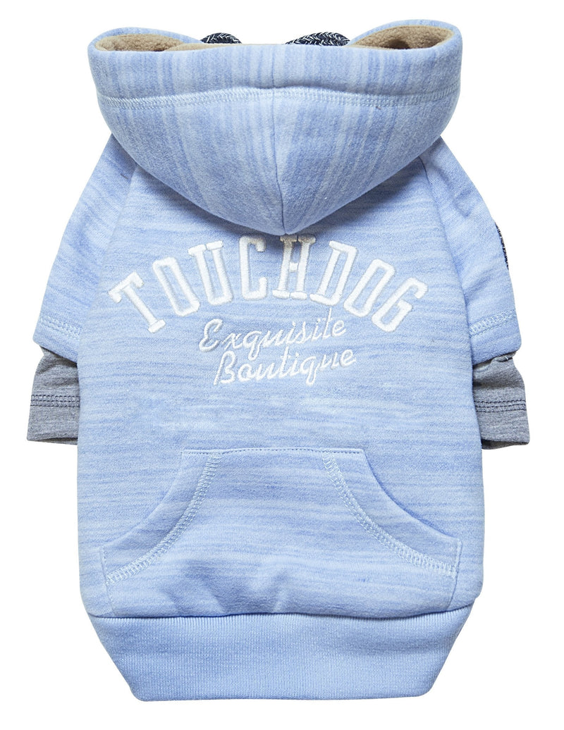 [Australia] - Touchdog Hampton Beach Designer Ultra Soft Sand-Blasted Cotton Pet Dog Hoodie Sweater Blue X-Small 