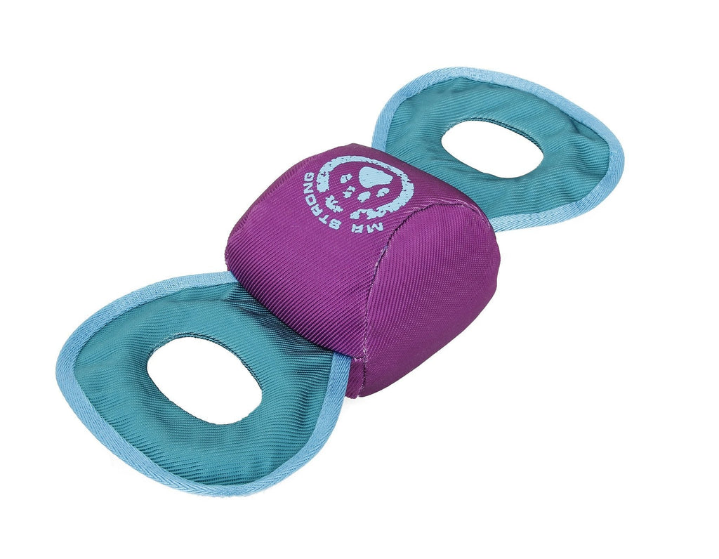 [Australia] - Pet Life Chompter Dura-Chew Tough Water Resistant Plush Chew Tugging Dog Toy Purple/Blue One Size 