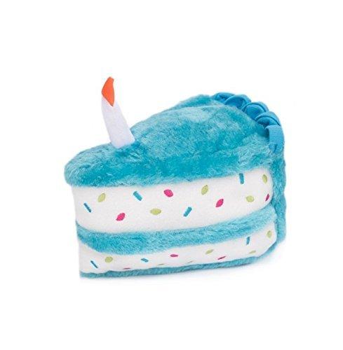 ZippyPaws - Birthday Cake Squeaky Dog Toy with Soft Stuffing Blue - PawsPlanet Australia