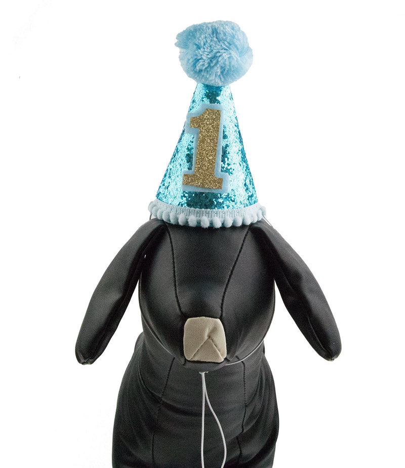PET SHOW Small Dog Birthday Hat for Pets 1-Year-Old Birthday Party Cat Kitten Headband Hats Charms Grooming Accessories Pack of 1 Blue - PawsPlanet Australia