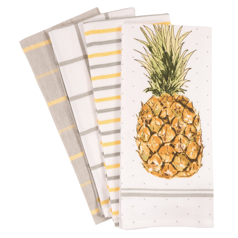 KAF Home Pantry Pineapple Kitchen Dish Towel Set of 4, 100-Percent Cotton, 18 x 28-inch - PawsPlanet Australia
