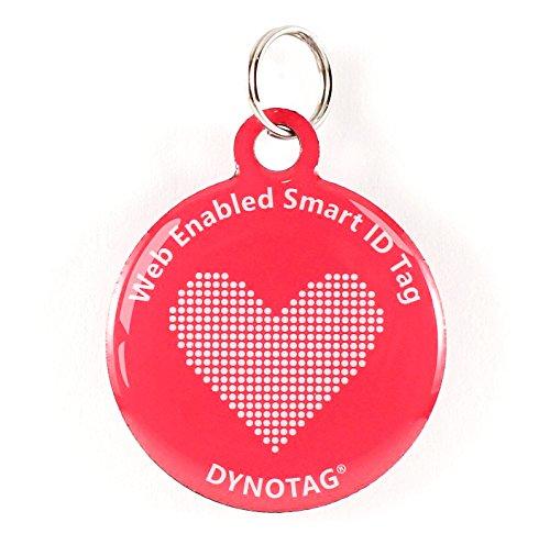 [Australia] - Dynotag Web Enabled Super Pet ID Smart Tag with DynoIQ & Lifetime Recovery Service. Play Series: Round Pink Heart 