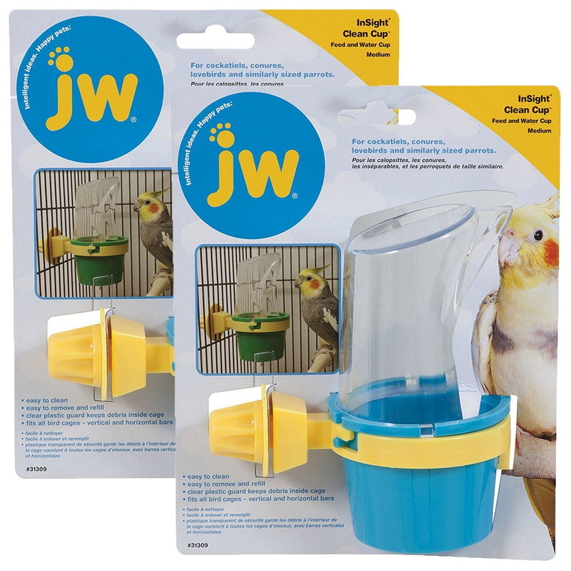 [Australia] - JW Pet Company Clean Cup Feeder and Water Cup Bird Accessory, Medium, Colors May Vary 