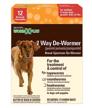 SENTRY Worm X Plus 7 Way DeWormer Large Dogs (12 count) - PawsPlanet Australia