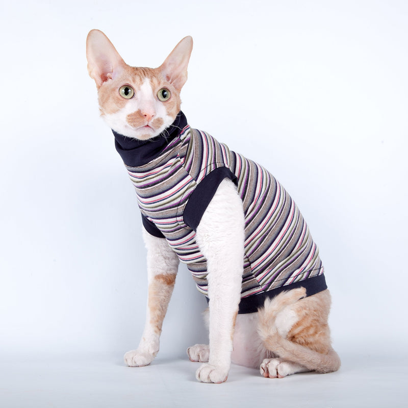 [Australia] - Kotomoda cat wear Turtleneck Striped Cat M 