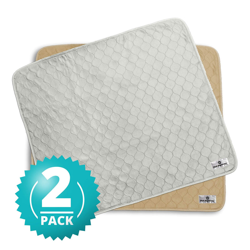 [Australia] - Pet Parents Pawtect Pads Washable Dog Pee Pads (2pack) of Premium Pee Pads for Dogs, Waterproof Whelping Pads, Reusable Dog Training Pads, Travel Pet Pee Pads! Modern Puppy Pads! 34x36 (2pack) Natural 