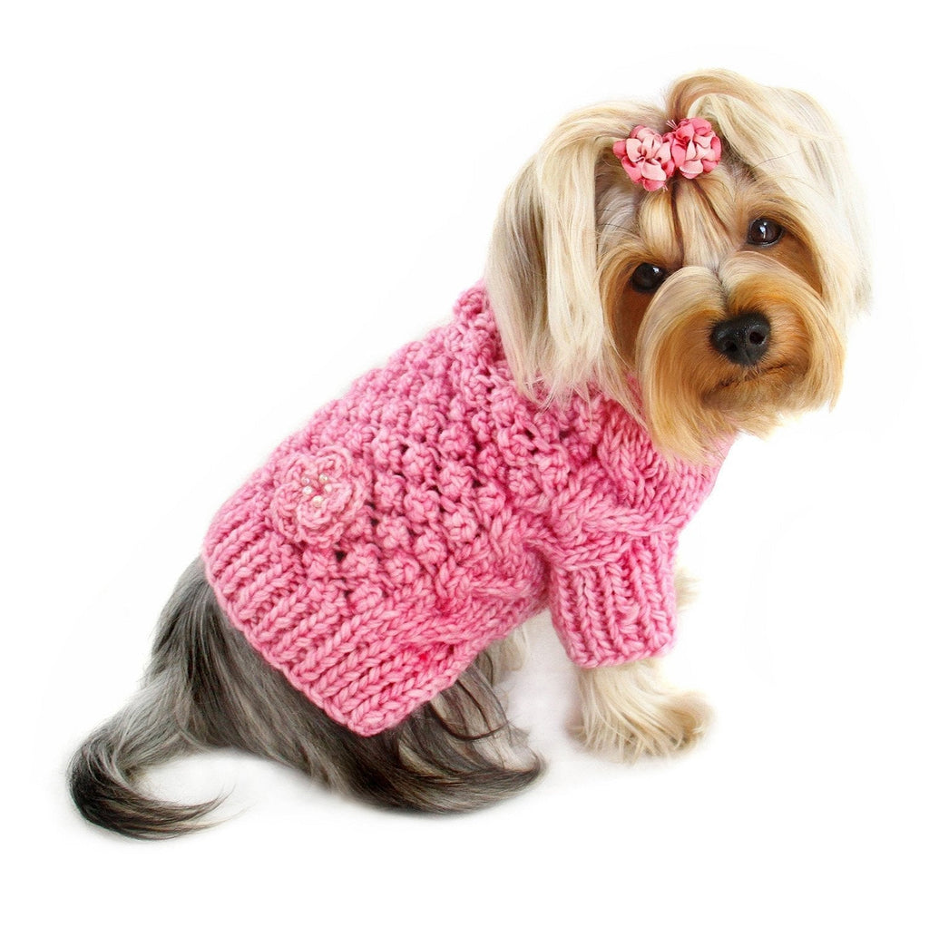 Klippo Dog/Puppy Bobble Stitch Turtleneck Hand Knitted Sweater for Small Breeds - PawsPlanet Australia