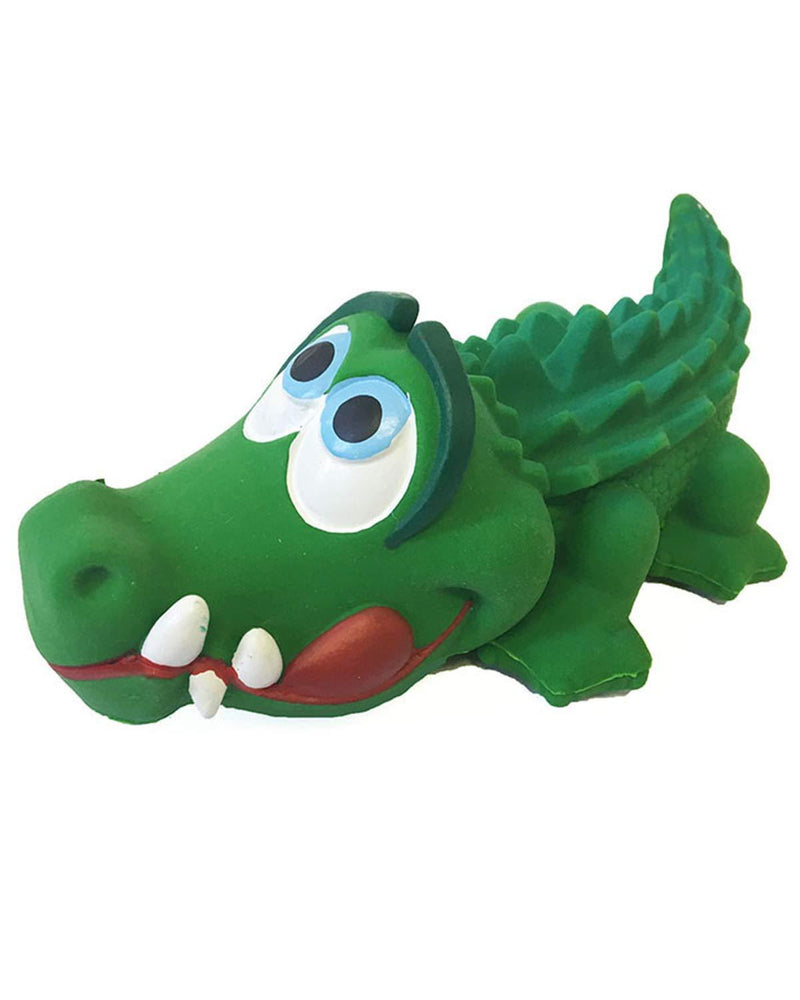 [Australia] - Crocodile Sensory Squeaky Dog Toy Natural Rubber (Latex) Lead-Free Chemical-Free Complies to Same Safety Standards as Children’s Toys Soft Medium 