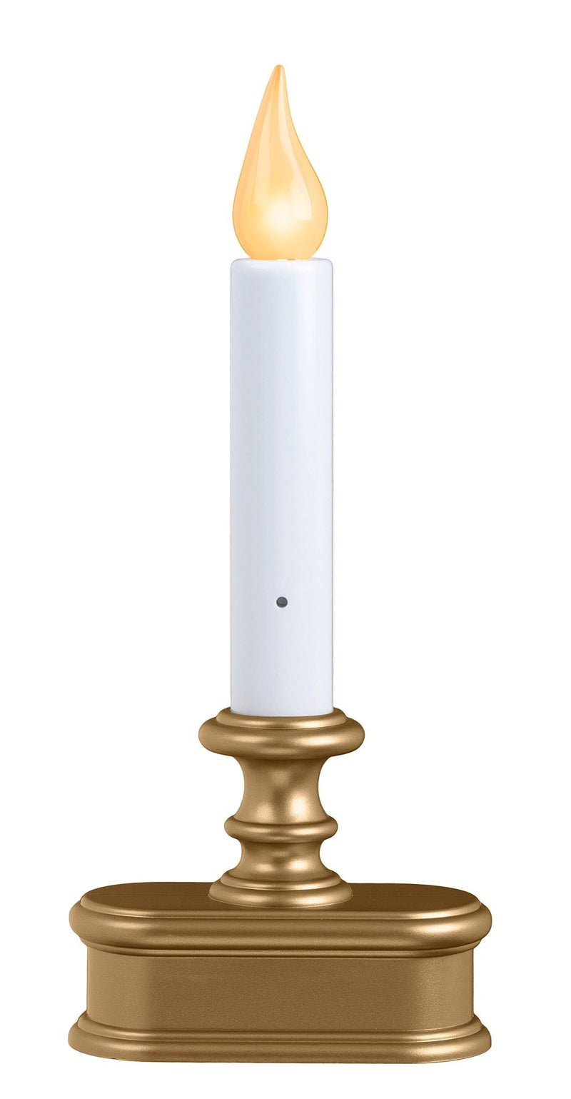 XODUS Innovations FPC1221B Battery Operated LED Dusk to Dawn Window Candle with Amber Steady On or Flicker Flame, Brass - PawsPlanet Australia