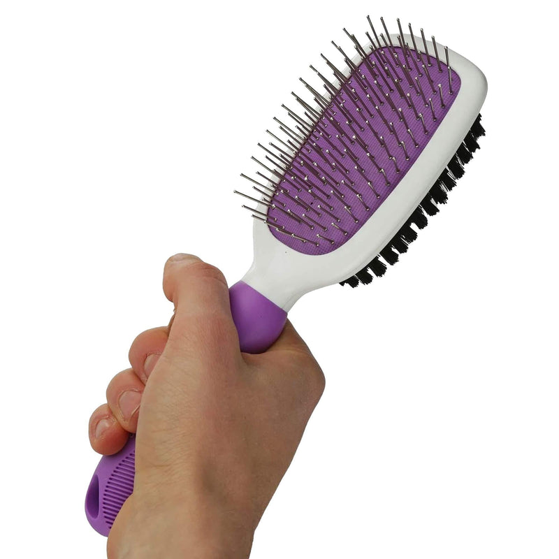 Double-Sided Pet Brush for Grooming & Massaging Dogs, Cats & Other Animals – Fur Detangling Pins & Coat Smoothing Slicker Bristles, Double The Brushing Groom Power in One Tool – Best Groomer Supplies - PawsPlanet Australia
