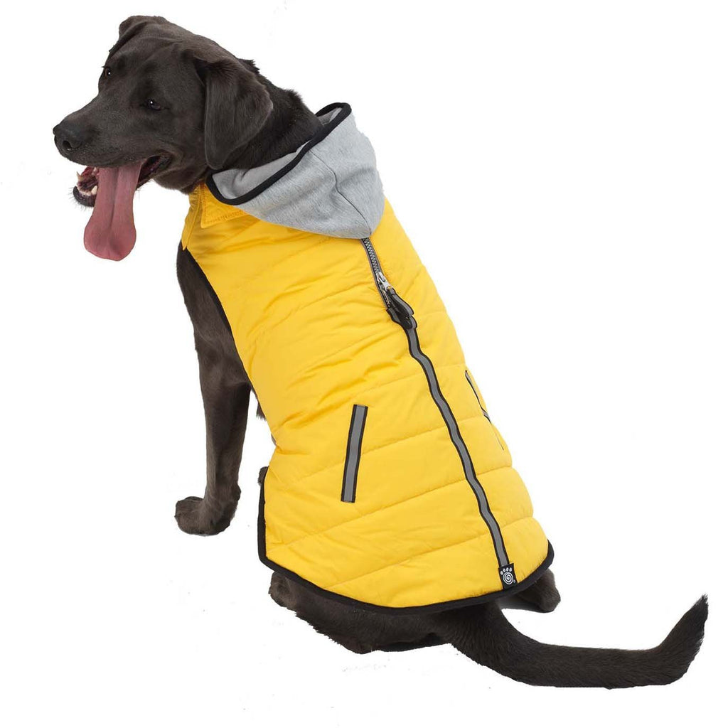 [Australia] - Pet Rageous 10400YMD Stowe Puffer Harness Coat, Medium, Yellow 
