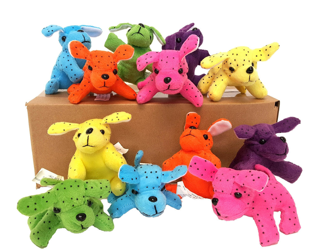 [Australia] - Plush Neon Dogs, Cute & Cuddly Plush Party Favors (12 Piece Pack!) 