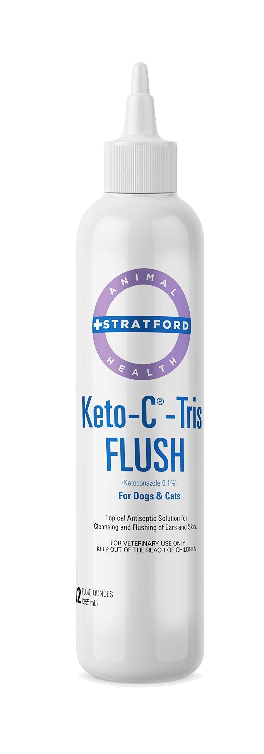 Stratford Pharmaceuticals Keto-C Tris Flush Antiseptic Ear & Skin Cleanser Dogs, Cats, Horses 12 oz - PawsPlanet Australia