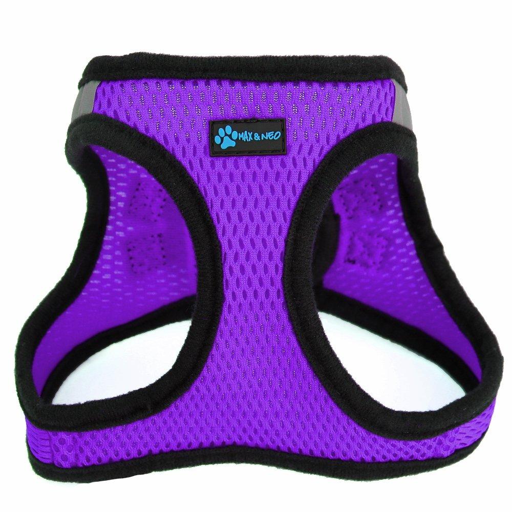 [Australia] - Max and Neo Nanu Small Dog Reflective Dog Harness - We Donate a Harness to a Dog Rescue for Every Harness Sold PURPLE 