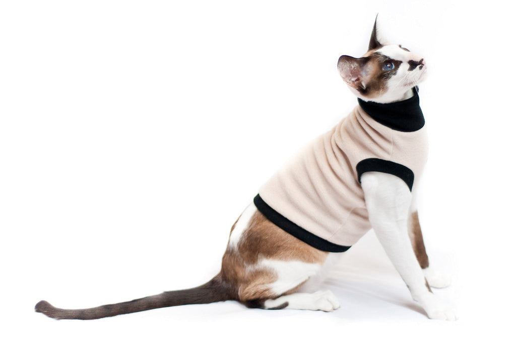 [Australia] - Kotomoda Cat's Turtleneck T-Beige Fleece S 