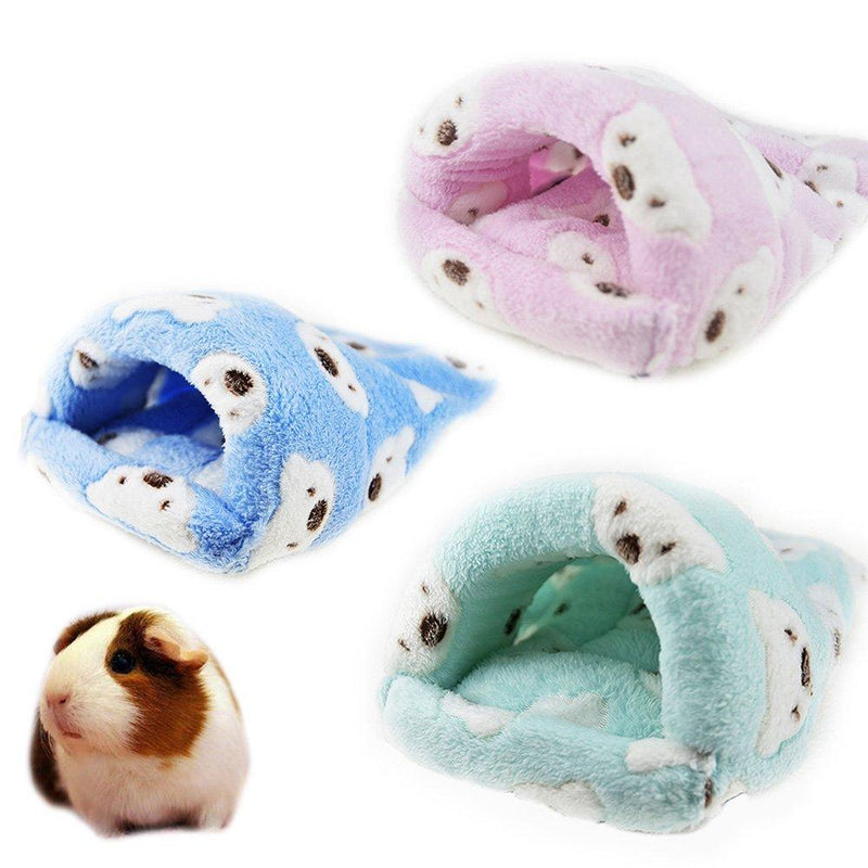 FLAdorepet Rat Hamster House Bed Winter Warm Fleece Small Pet Squirrel Chinchilla Rabbit Guinea Pig Bed House Cage Nest Hamster Accessories S Random - PawsPlanet Australia