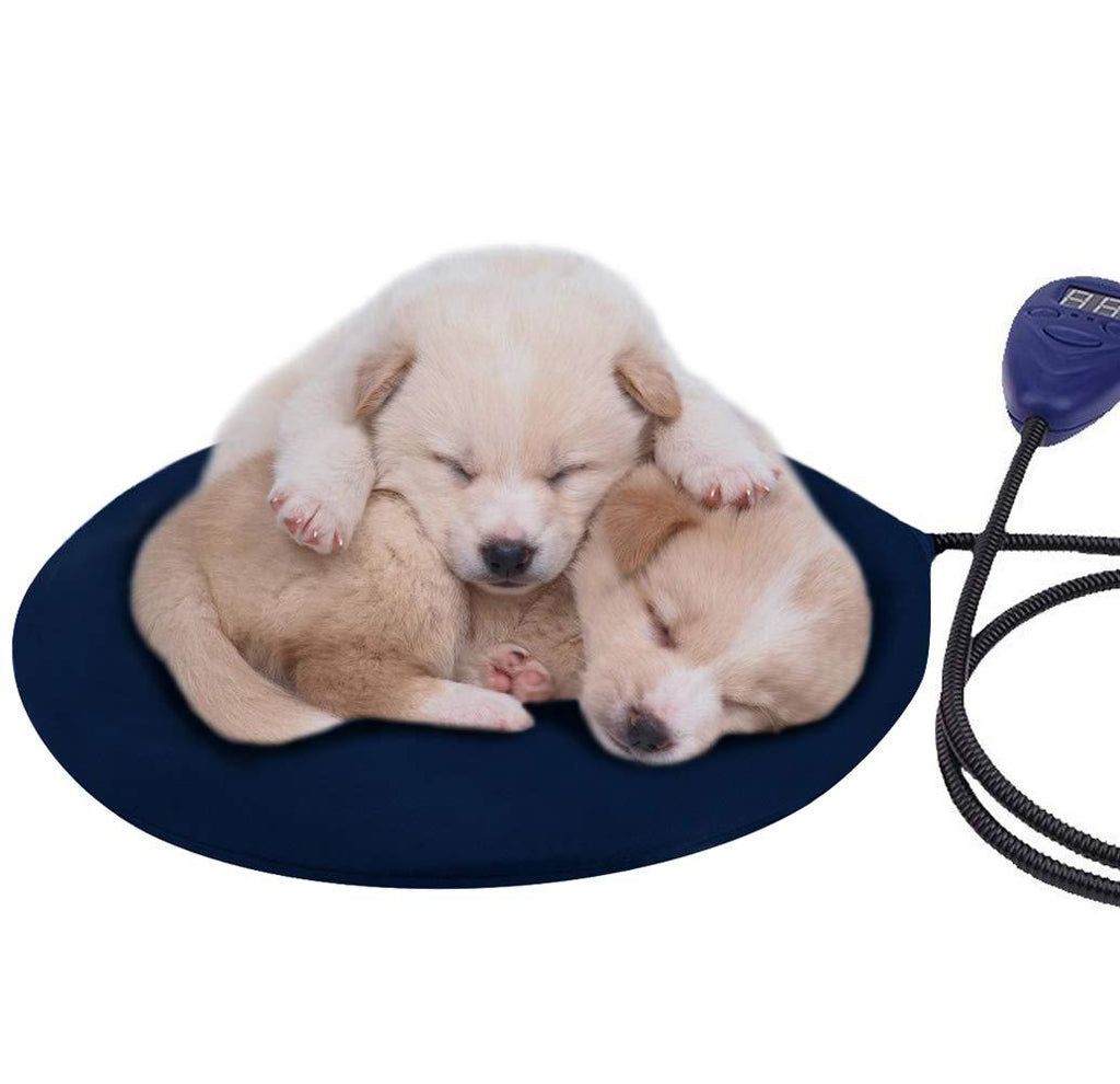 [Australia] - Warmstore Pet Heating Pad Heated Dog Beds Warmer - Cat Electric Heat Pad, Waterproof Adjustable Warming Mat Chew Resistant Steel Cord, Soft Removable Cover Small blue 