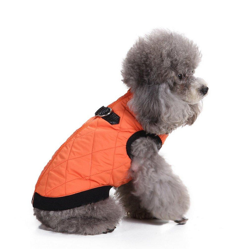 [Australia] - SMALLLEE_LUCKY_STORE XCW0042 Vest Jacket Dog Winter Coat with Hole Orange Small 