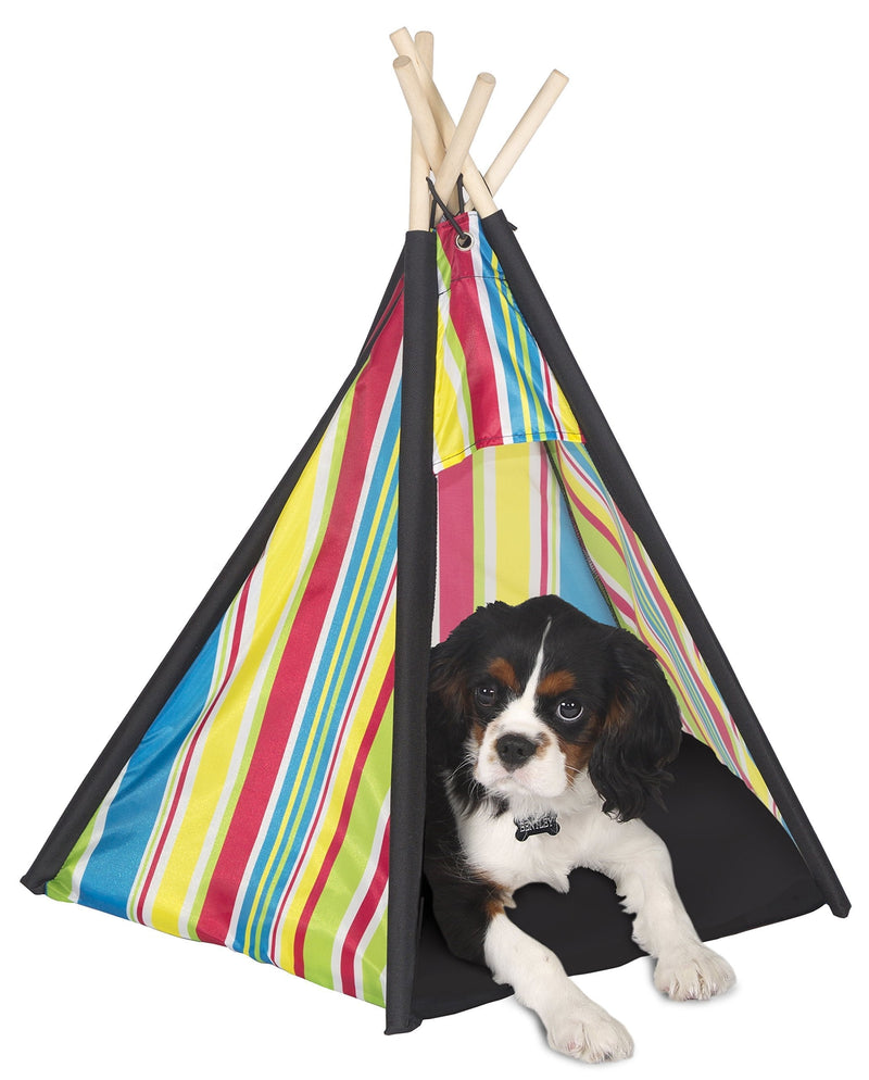 [Australia] - Pacific Play Tents 9030 Cozy Pet Teepee House with Wooden Poles, 26" x 24.5" x 27" 