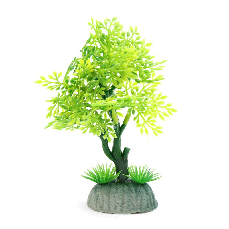 [Australia] - uxcell Yellow Plastic Mini Plant Tree Fishbowl Ornament 4.7inch High for Small Tanks 