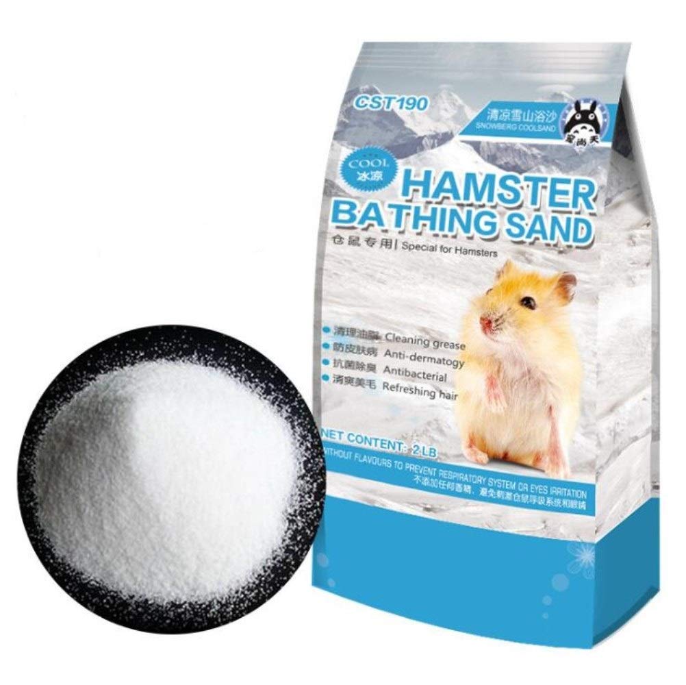 Hamster Bathing Sand,Gerbil Powder Grooming Sand for Tiny Friends Farm Chinchilla Dust Bath Potty Litter Sand (2LB) (Hamster Sand) (Hamster Bath Sand Dust（A）) - PawsPlanet Australia