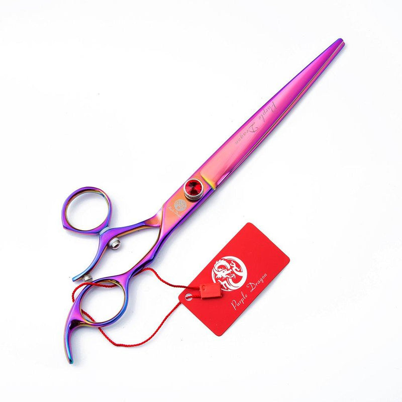 Purple Dragon 8.0 inch Professional Swivel Pet/Dog Grooming Hair Cutting Scissor/Shear with Bag - Perfect for Pet Groomer or Home DIY Use Multicolor - PawsPlanet Australia