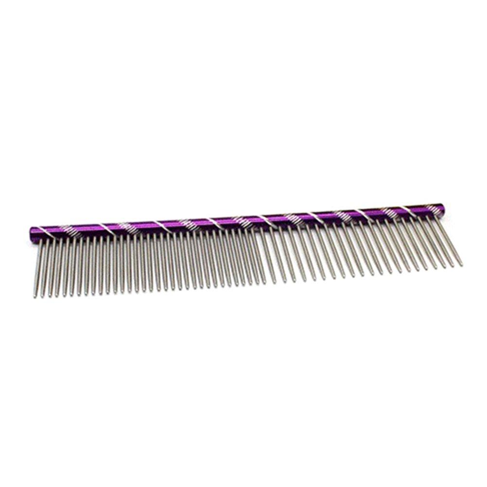 [Australia] - UEETEK Pet Grooming Comb Dogs Cats Comb Stainless Steel Purple 