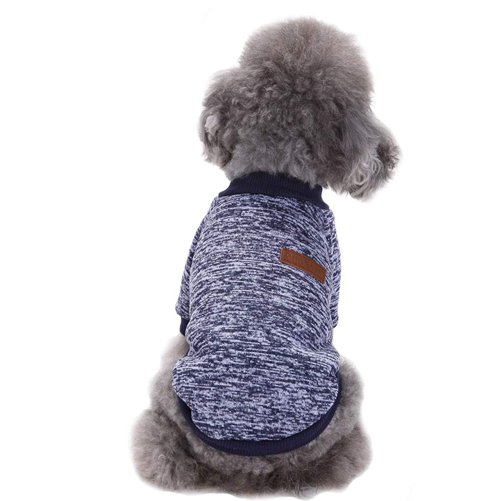 [Australia] - Fashion Focus On Pet Dog Clothes Knitwear Dog Sweater Soft Thickening Warm Pup Dogs Shirt Winter Puppy Sweater for Dogs Small Navy blue 