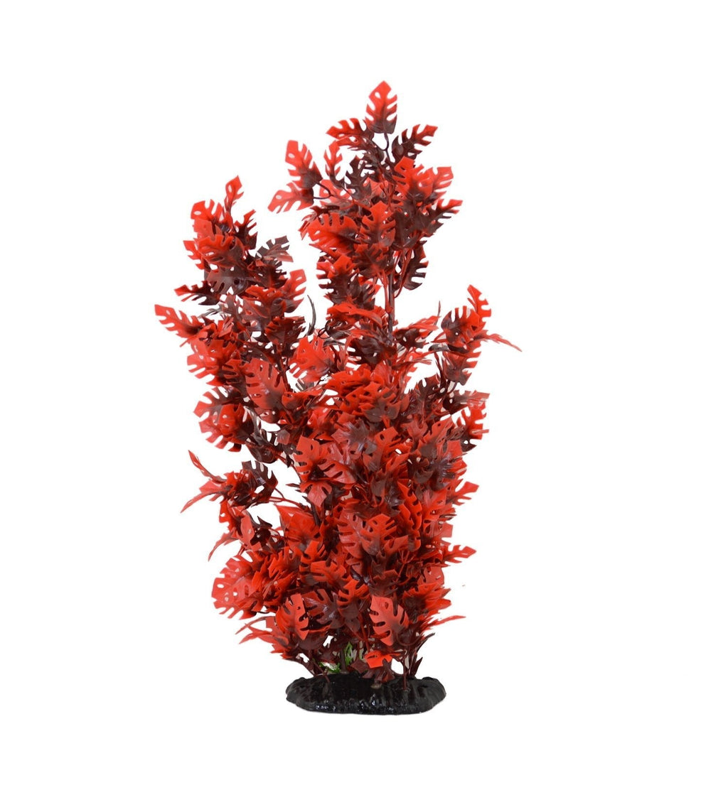 [Australia] - CNZ Aquarium Decor Fish Tank Decoration Ornament Artificial Plastic Plant Red, 15-inch 