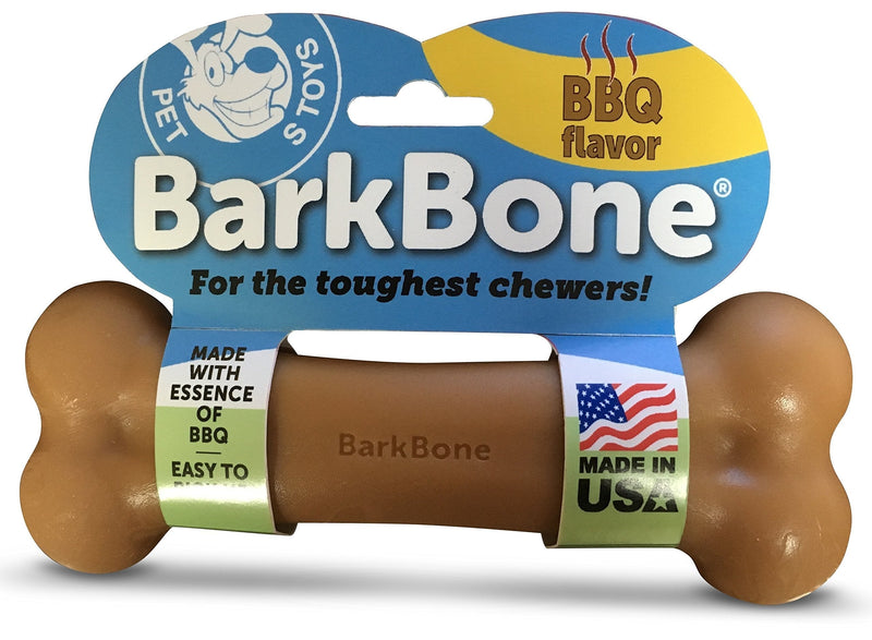 Pet Qwerks Flavor Infused BarkBone - Durable Chew Toy for Aggressive Chewers, Tough Extreme Power Chewer Bones | Made in USA BBQ Small - PawsPlanet Australia