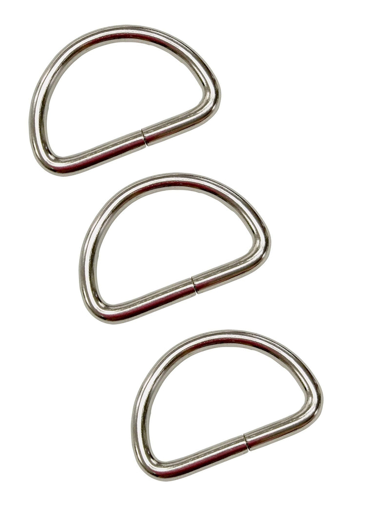 [Australia] - TSJ 50 Pack of Metal D Rings Heavy Duty 1 Inch D-rings for Sewing, Keychains, Belts and Dog Leash 50pcs Silver 