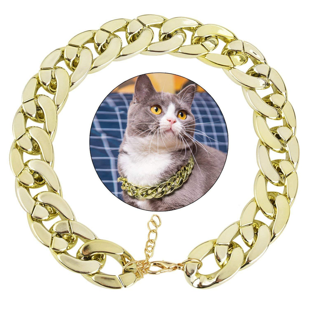 [Australia] - Legendog Dog Neck Chain Pet Chain Collar Fashion Cool Plastic Pet Chain Necklace for Cat Dog Golden 