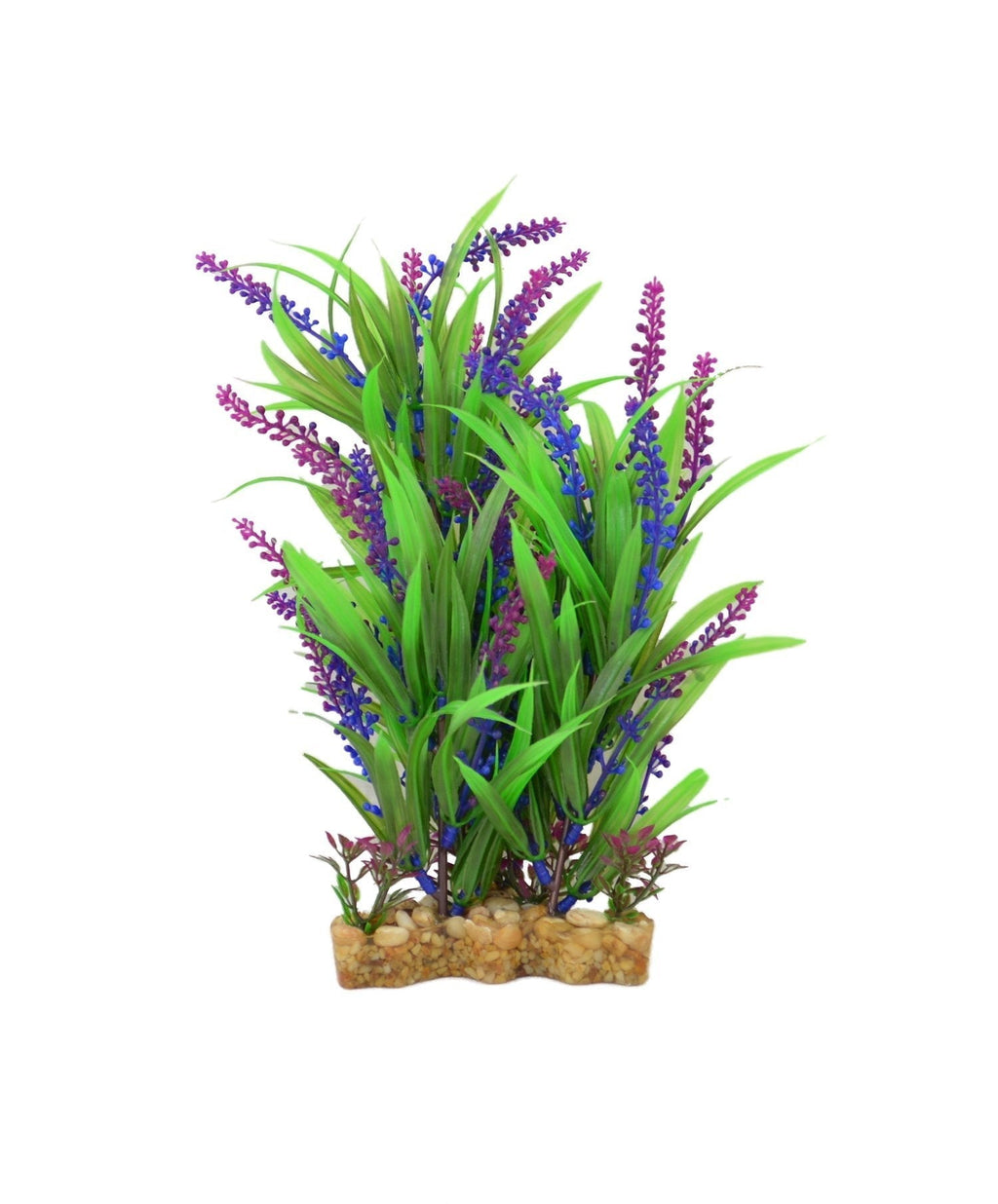 CNZ Aquarium Decor Fish Tank Decoration Ornament Artificial Plastic Plant Green/Purple, 11-inch - PawsPlanet Australia