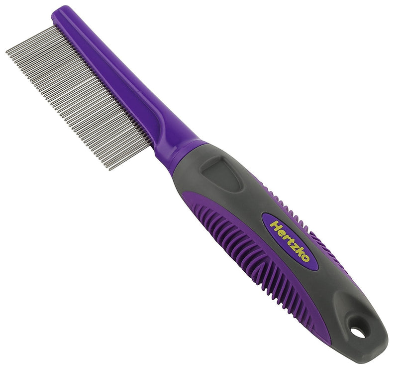 Hertzko Pet Comb Dog and Cat Stainless Steel Grooming Comb - Removes Tangles, Mats, Shed Hair, and Dirt - Ideal for Everyday Use On Dogs and Cats with Short Or Long Hair - PawsPlanet Australia