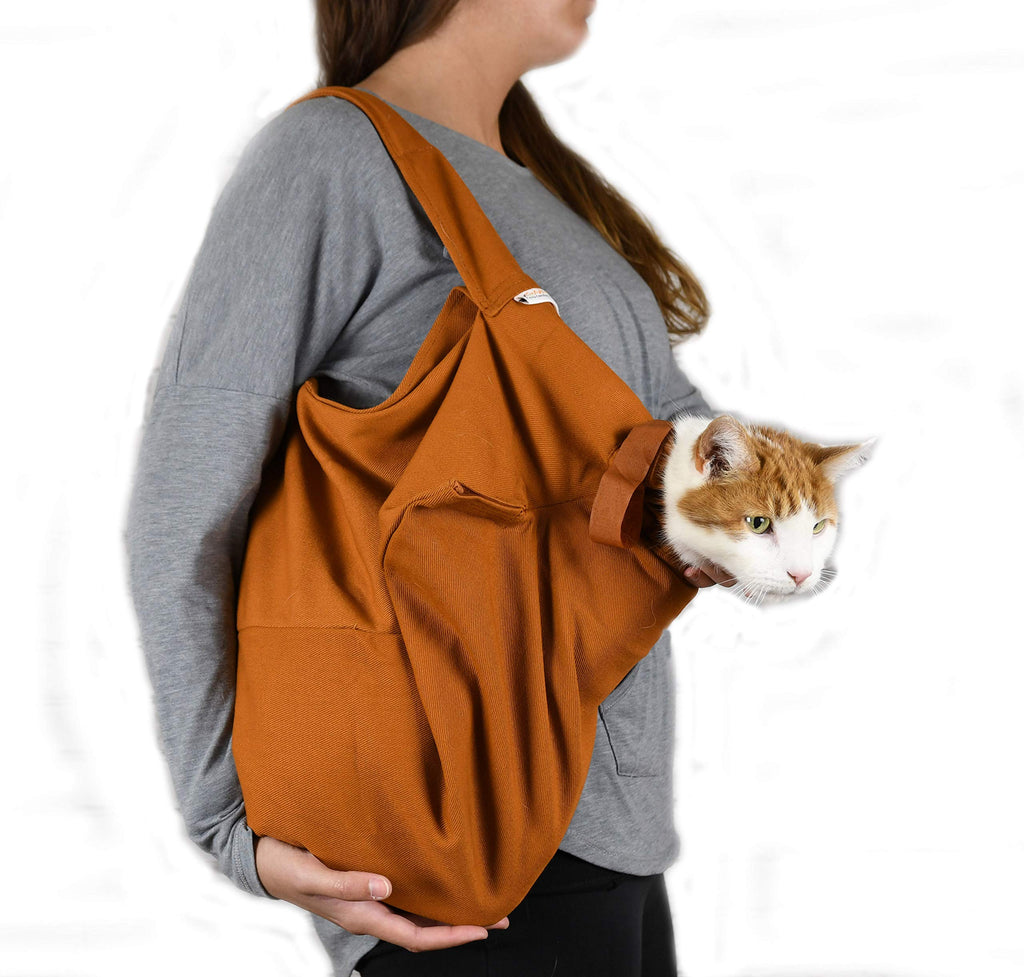 Cat-in-The-Bag Cozy Comfort Carrier X-Small to X-Large 8 Color Options Cat Bag Pet Carrier for Grooming, Vet Visits, Medication Administration, Dental Care, Bathing, Nail Trimming and Car Travel Small Caramel - PawsPlanet Australia