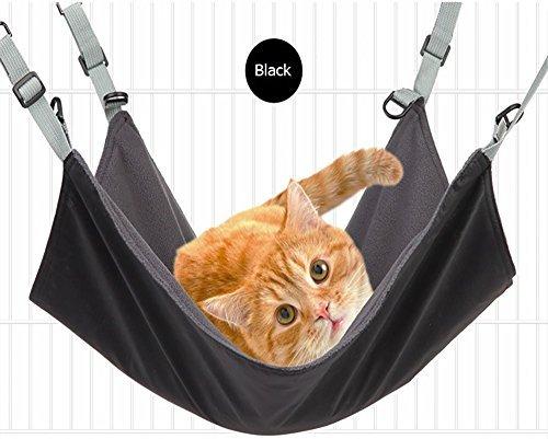[Australia] - Vivi Bear cat Hammock Bed Comfortable Durable Washable All Year Round Hanging Pet Hammock Bed for Cats Small Dogs Rabbits Mink and Other Small Animals 22 x 17 in 3 Colors Black 