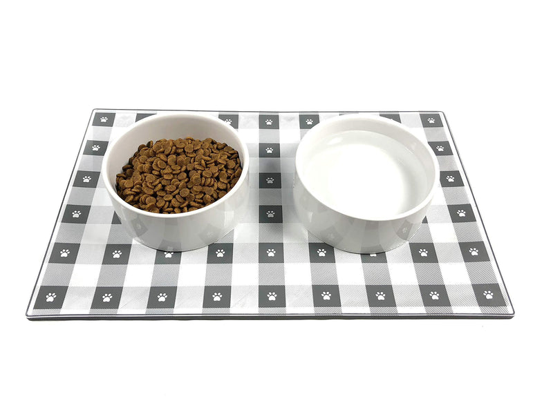 [Australia] - EdRock Dog Cat Food Mat | FDA Grade, Non-Slip, Non-Stick Silicone Tray | No Mess Dog Cat Pet Feeding Bowl Placemat Grey 