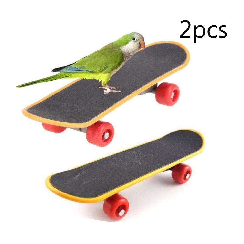 [Australia] - Hamiledyi Parrot Toys,Skateboard Toys,Stand Perch for Bird,Funny Training Perch Toy for Parakeet Budgies Cockatiels Lovebird Conure （2 Pcs） 