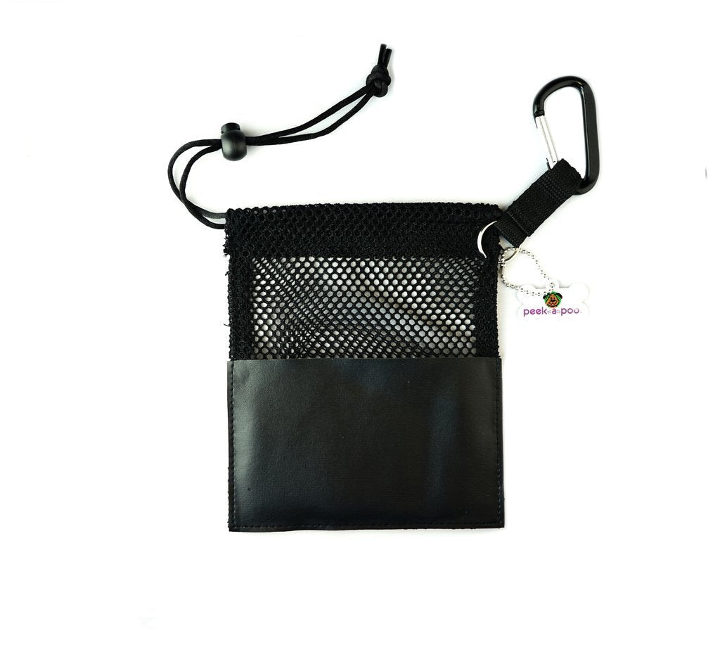 [Australia] - Peek A Poo Handy Mesh Carry all Nylon Mesh Pet Waste Bags for Dog walkers Small Black 