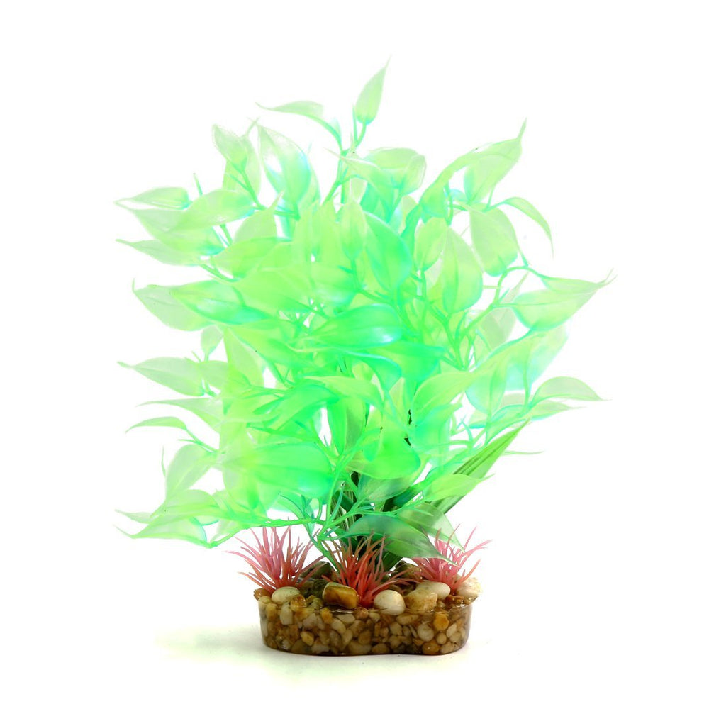 [Australia] - uxcell Green Plastic Terrarium Plant Aquarium Decorative Ornamentation Reptiles Habitat Decor w Ceramic Base 