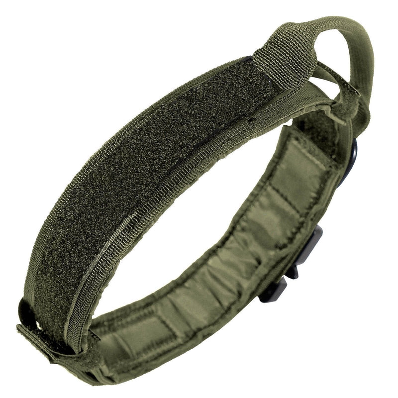 [Australia] - LIVABIT Heavy Duty 600D Nylon Tactical Dog Training Collar Handle Medium Black Large ODG 