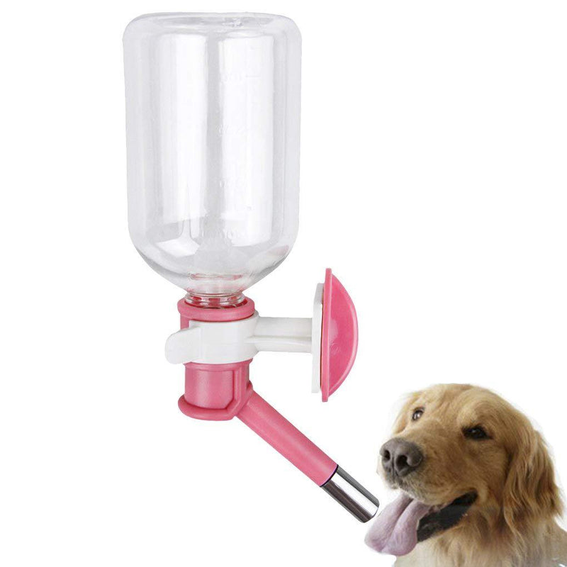 YLucky Dogs 500ml Portable Water Bottle Drinking Dispenser for Travel Automatically Feeding Fountain Feeder No Spill for Small Pet Kitten Bunny Ferret Hamster Cat Gift (Pink) pink - PawsPlanet Australia