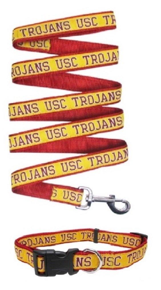 [Australia] - Pets First USC Trojans Nylon Collar and Matching Leash for Pets (NCAA Official Size Small 