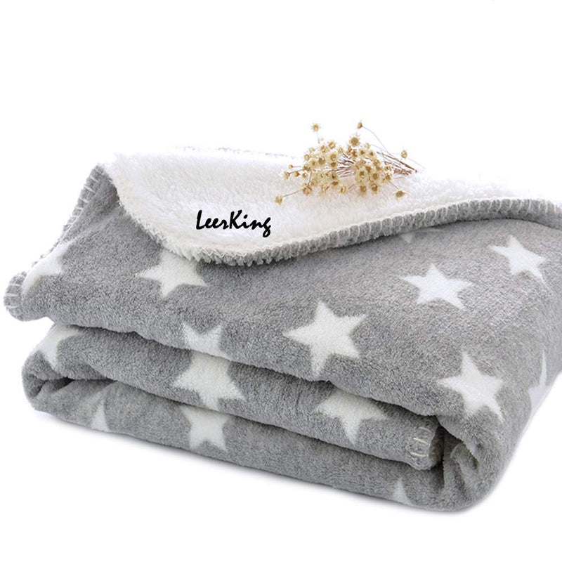 [Australia] - Prima Dog Puppy Blanket Double Layer Micro Fleece Plush Pet Cat Warm Bed Cover Cushion Mat 30" x 40"/ 40" x 60" Two Sizes Medium Grey 