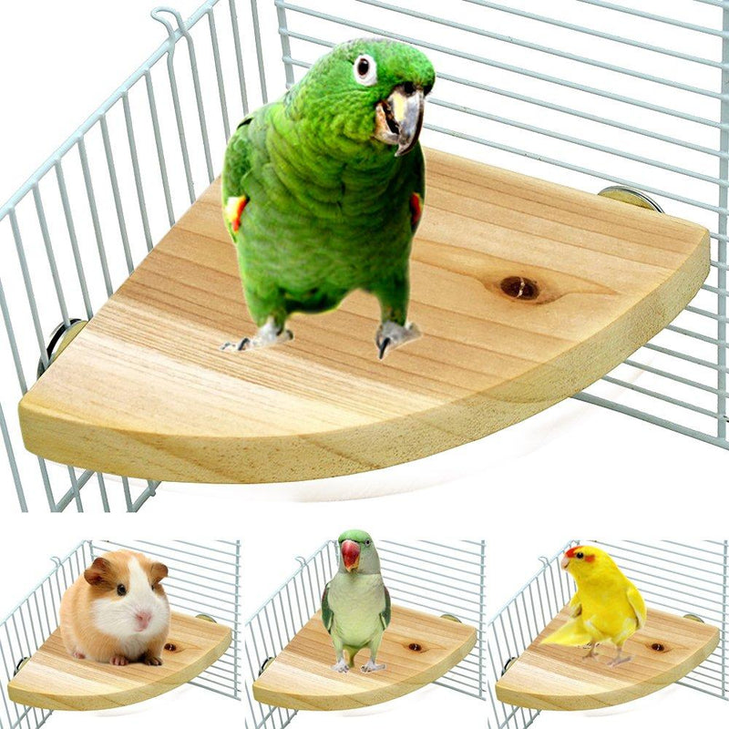 [Australia] - Borangs Wood Perch Bird Platform Parrot Stand Playground Cage Accessories for Small Anminals Rat Hamster Gerbil Rat Mouse Lovebird Finches Conure Budgie Exercise Toy 7 inch 