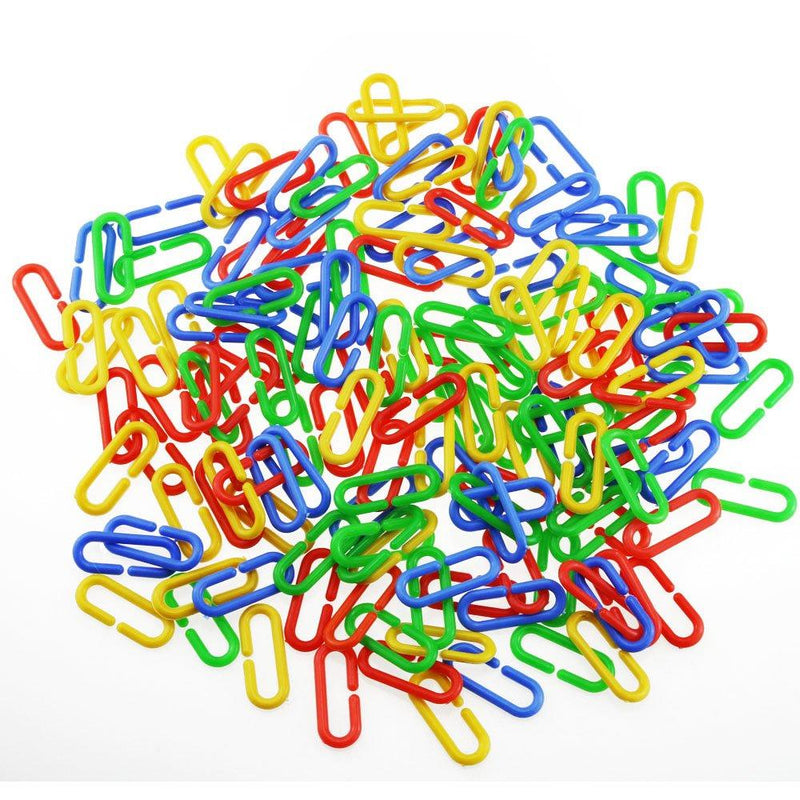 [Australia] - Nextnol 240 PCS，Plastic C-Clips Hooks Chain，Parrot Bird Toy Cage，Bird Toy Parts，Rat Toy Cage，Can Also be Used as Learning Resource Rainbow Link 'n' Learn Links. 