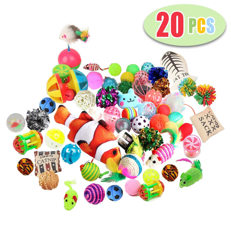 [Australia] - Highland Farms Select Cat Toys Variety Pack for Kitty 20 Pieces 