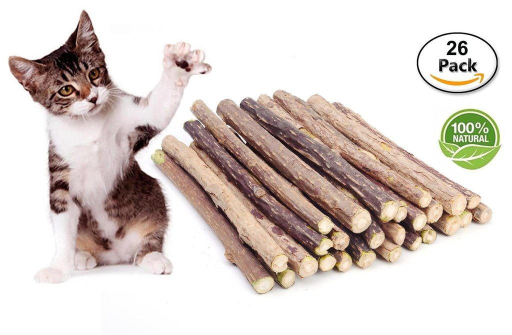 [Australia] - CXP Good Goods Cat Catnip Stick,Silver Vine for Teeth Grinding Chew Toy (26 Pieces) 